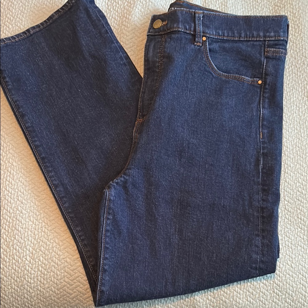 Ann Taylor The Straight High Rise Dark Wash Straight Jeans